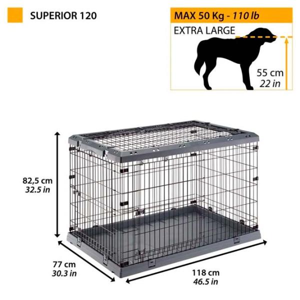 Клетка для собак Ferplast SUPERIOR 120 Металл / Черный photo 2