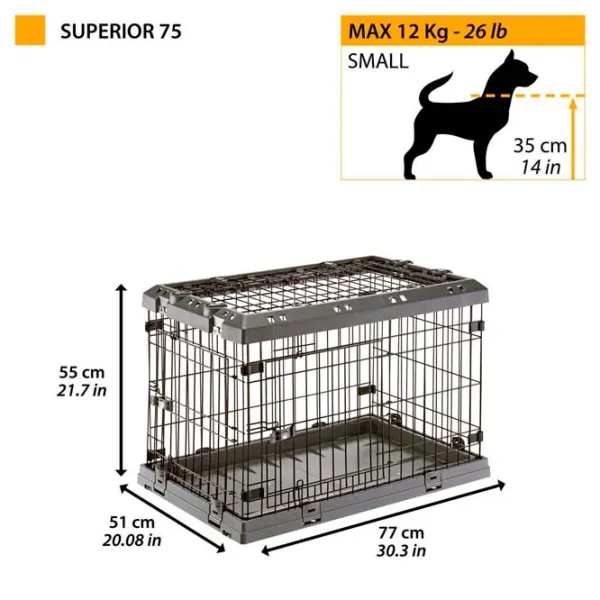 Клетка для собак Ferplast SUPERIOR 75 Металл / Черный photo 2