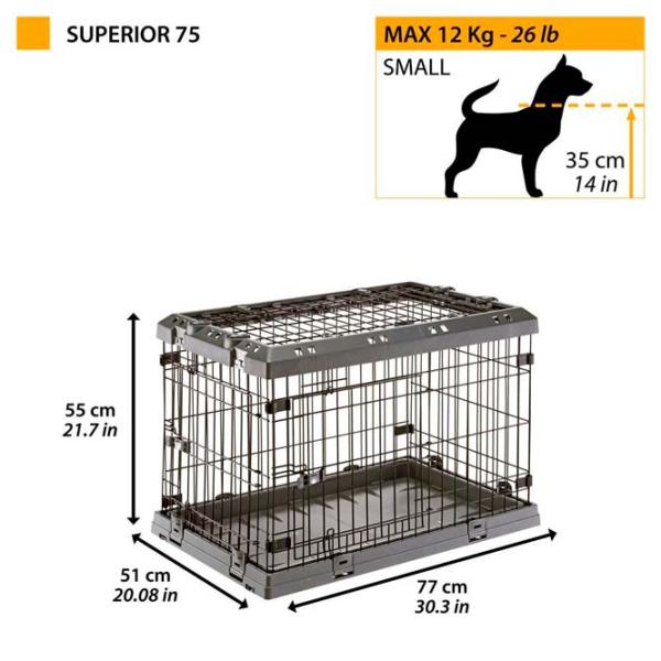 Клетка для собак Ferplast SUPERIOR 75 Металл / Черный photo 2