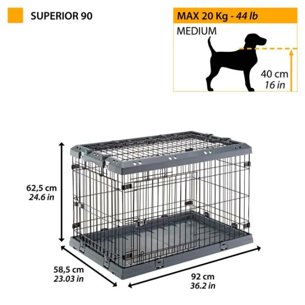 Клетка для собак Ferplast SUPERIOR 90 Металл / Черный photo 2