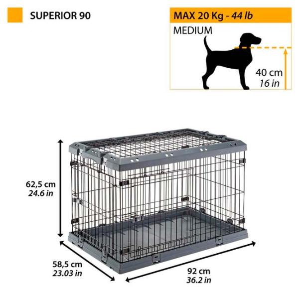 Клетка для собак Ferplast SUPERIOR 90 Металл / Черный photo 2