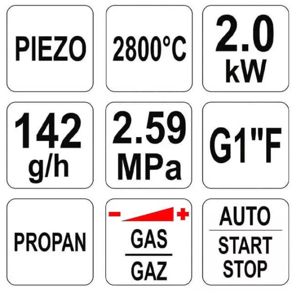 Горелка Yato YT36715 Пропан / 2800 °C photo 6 Горелка Yato YT36715 Пропан / 2800 °C photo 6