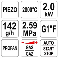 Горелка Yato YT36715 Пропан / 2800 °C photo 6