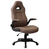 Fotoliu de birou DecoPrim F-86 ECO Piele/ Brown Gray