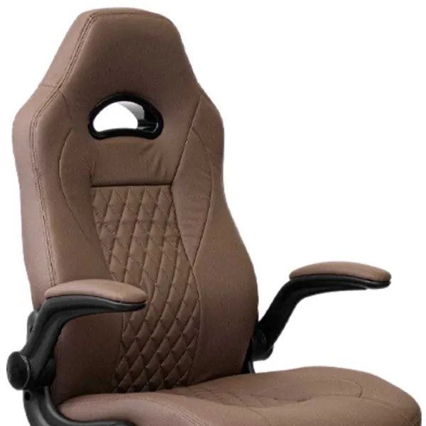 Fotoliu de birou DecoPrim F-86 ECO Piele/ Brown Gray photo 3