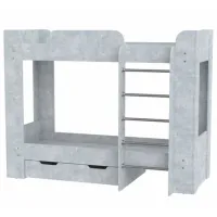 Pat pentru copii KompaniT Twix-2 70 x 190 cm / PAL / Gray