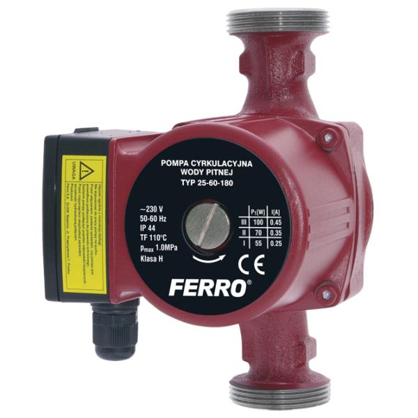 Циркуляционный насос Ferro 25-60 180 Металл / Красный photo 1