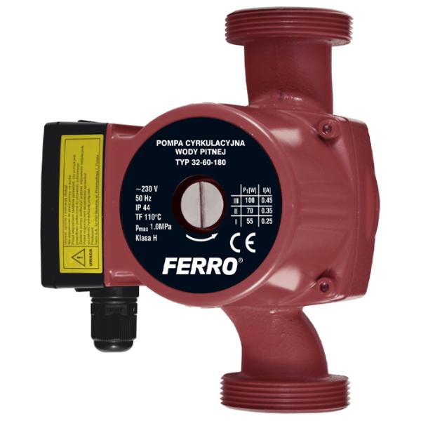 Циркуляционный насос Ferro 32-60 180 Металл / Красный photo 1