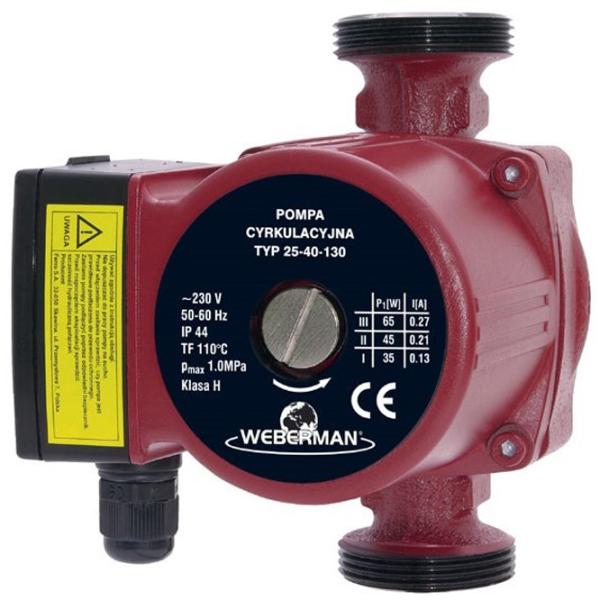 Pompă de circulație Ferro 25-40 130 Metal / Red photo 1