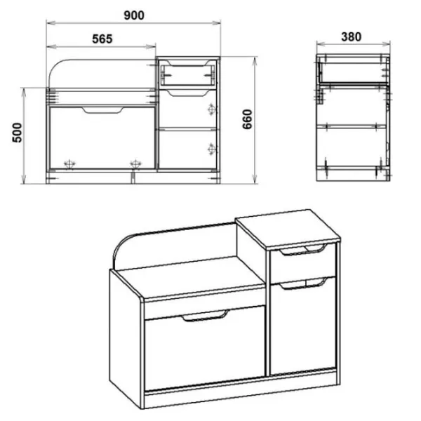 Dulap pentru încălțăminte KompaniT ТО-12 66 x 90 x 38 /Gray /Gray photo 2 Dulap pentru încălțăminte KompaniT ТО-12 66 x 90 x 38 /Gray /Gray photo 2