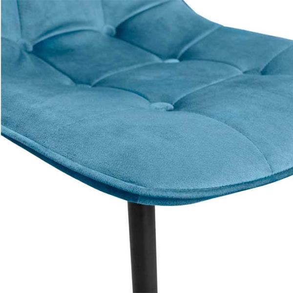 Кухонный стул DecoPrim Airis  Бархат/ Синий Черный photo 2 Кухонный стул DecoPrim Airis  Бархат/ Синий Черный photo 2