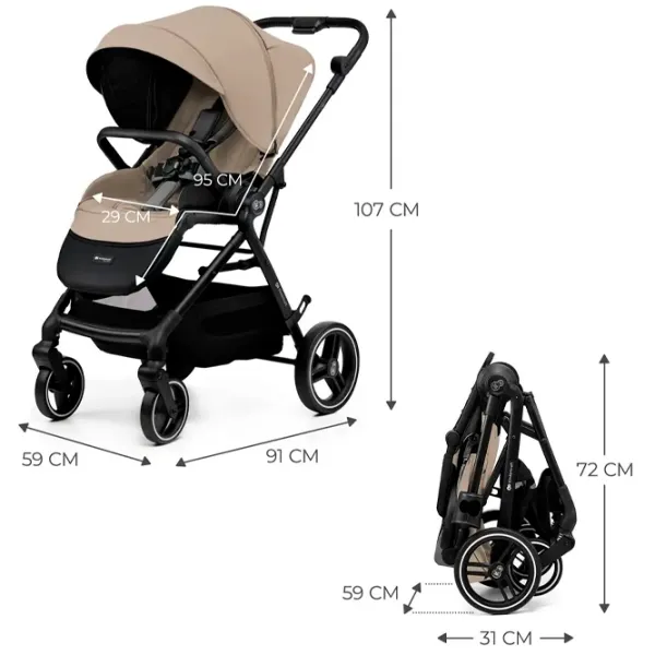 Детская коляска KinderKraft Yoxy Mystic / Бежевый photo 4 Детская коляска KinderKraft Yoxy Mystic / Бежевый photo 4