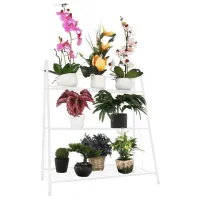 Etajeră pentru flori Tempo Kondela Veruma White / Metal