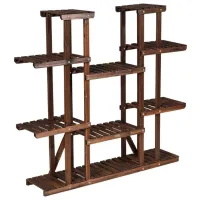 Etajeră pentru flori Costway GT3517  Dark Brown / Lemn