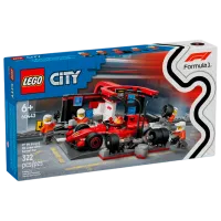 Constructor LEGO F1 Pit Stop & Pit Crew With Ferrari Car Set Rasă/ Multicolor