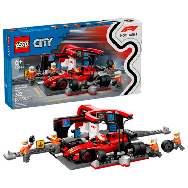 Constructor LEGO F1 Pit Stop & Pit Crew With Ferrari Car Set Rasă/ Multicolor photo 3