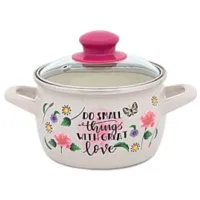 Кастрюля Metalac Small things 1.55л Эмалированная сталь / Белый