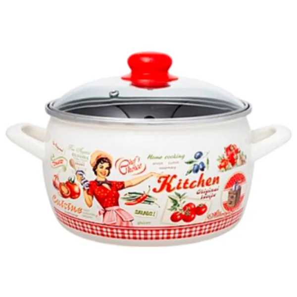 Кастрюля Metalac Kitchen 4.2л Эмалированная сталь / Белый photo 1