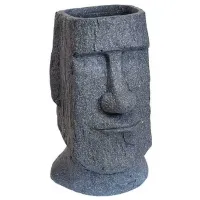 Ghiveci pentru flori ProGarden Statuia Moai Gray / Ceramică / Pe pervaz