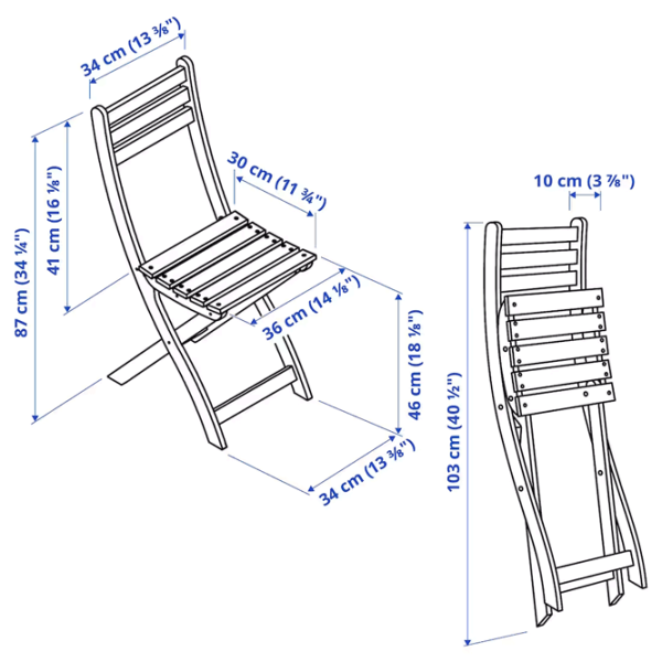 Scaun camping Ikea Askholmen/Froson/Duvholmen Poliester / Brown photo 2