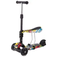 Детский трёхколёсный самокат Makani Ride and Skate (31006010023) 50 кг/ Черный