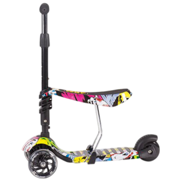 Детский трёхколёсный самокат Makani Ride and Skate (31006010023) 50 кг/ Черный photo 3 Детский трёхколёсный самокат Makani Ride and Skate (31006010023) 50 кг/ Черный photo 3