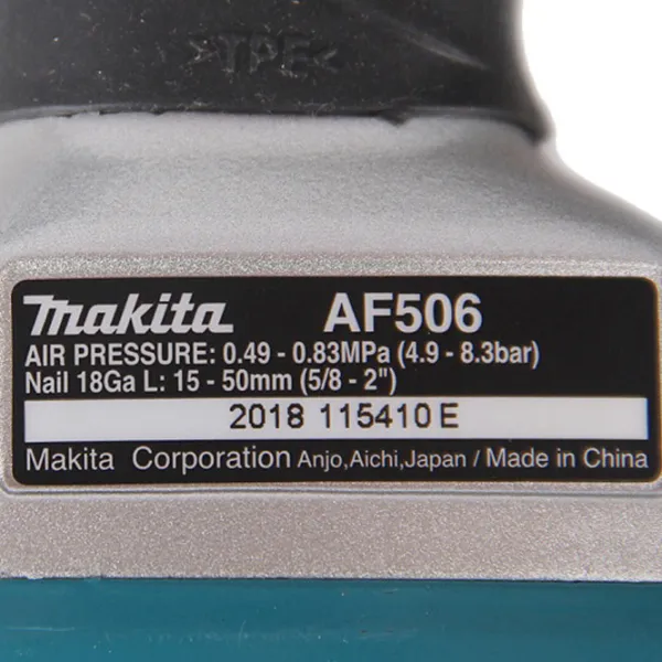 Pistol pneumatic Makita AF506  Blue / 8.3 bar  photo 3