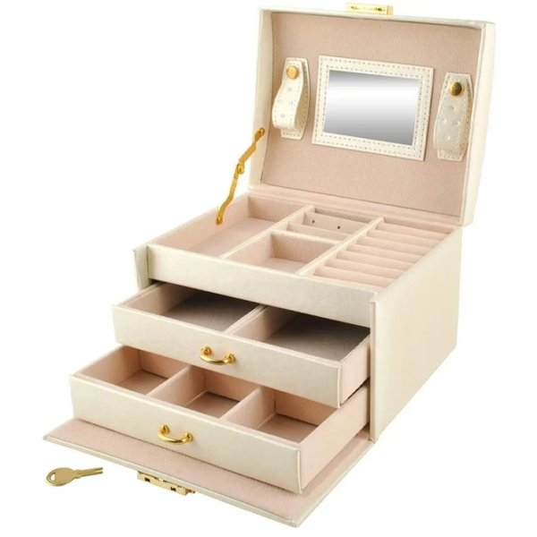 Organizator de bijuterii Iso Trade 6347  Masiv / Beige photo 2