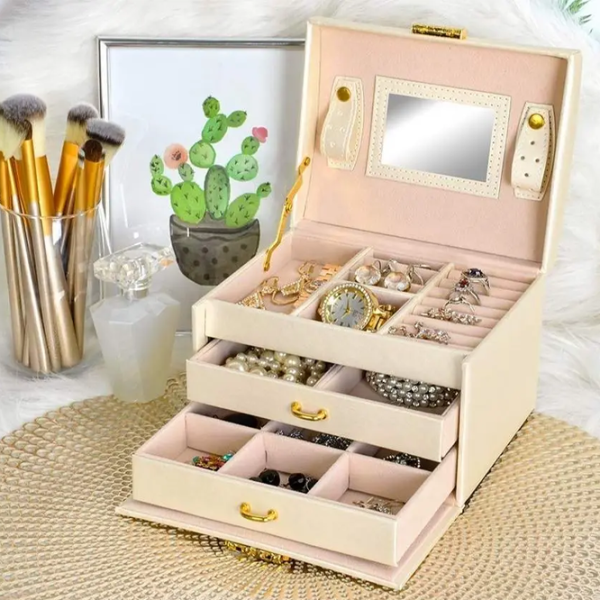 Organizator de bijuterii Iso Trade 6347  Masiv / Beige photo 3