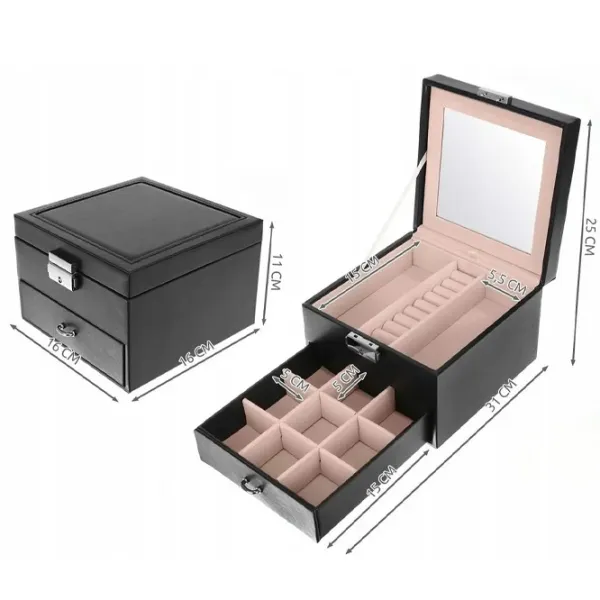 Organizator de bijuterii Beautylushh K8898  ECO Piele / Black photo 2