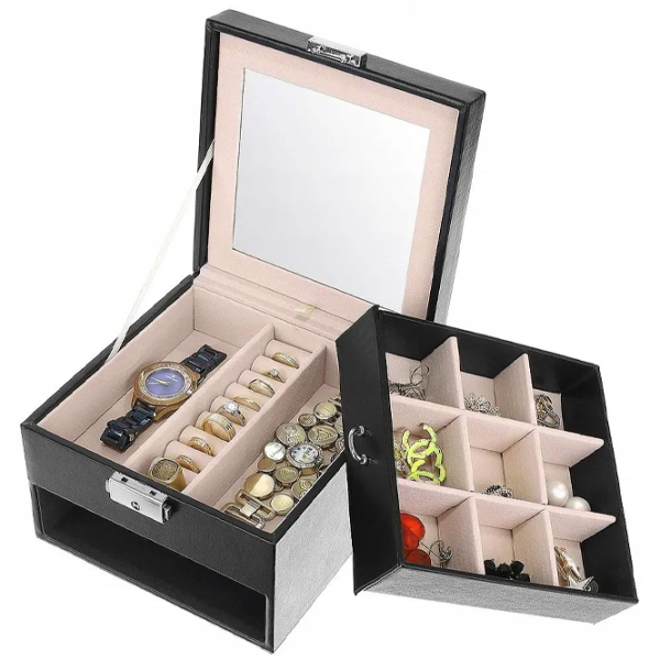 Organizator de bijuterii Beautylushh K8898  ECO Piele / Black photo 3