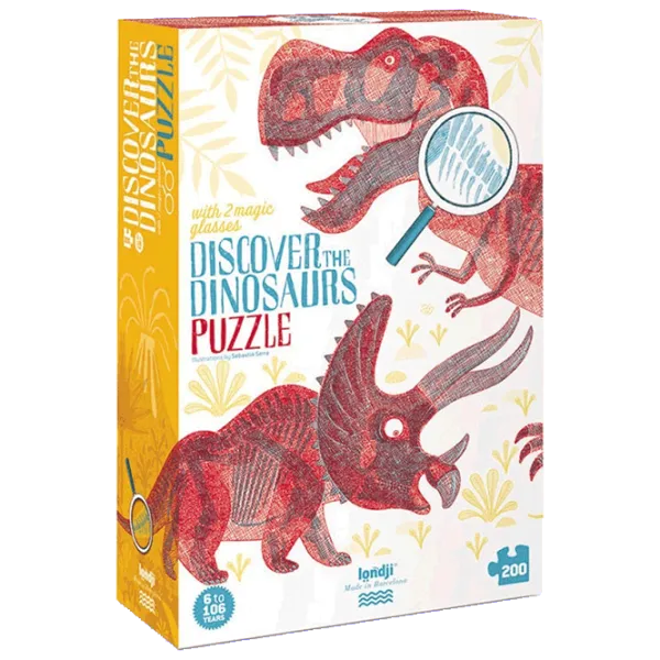 Puzzle Londji Discover the Dinosaurs 6+/ Numărul de piese: 200 photo 1 Puzzle Londji Discover the Dinosaurs 6+/ Numărul de piese: 200 photo 1