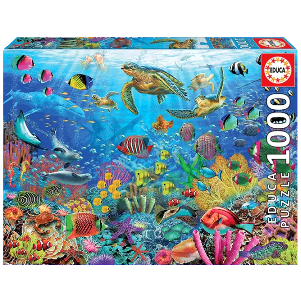Puzzle Educa Tropical Fantasy Turttles 14+/ Numărul de piese: 1000 photo 1