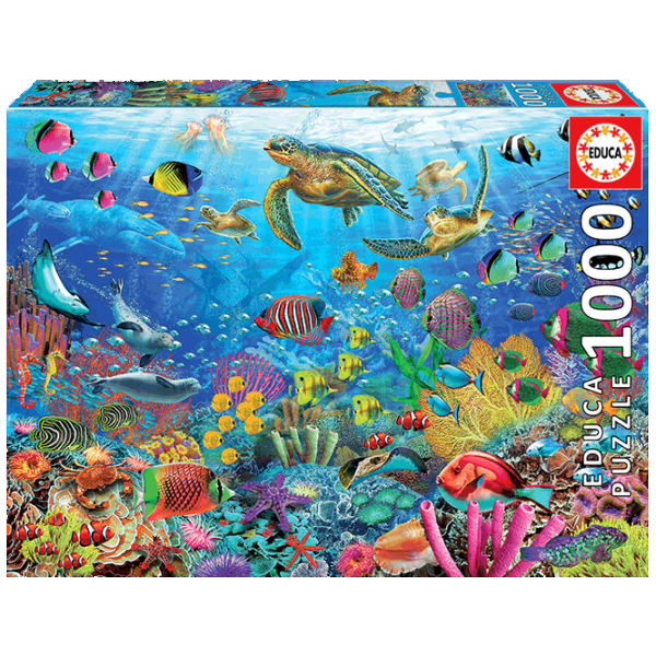 Puzzle Educa Tropical Fantasy Turttles 14+/ Numărul de piese: 1000 photo 1
