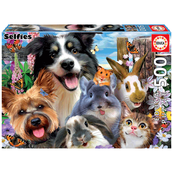 Puzzle Educa Funny Selfie 8+/ Количество деталей: 500 photo 1