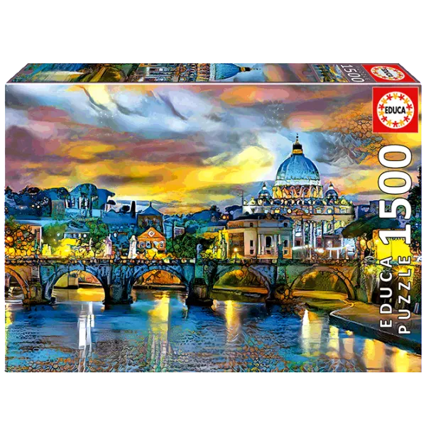 Puzzle Educa St. Peter'S Basilica And The St. Angelo Bridge 14+/ Numărul de piese: 1500 photo 1