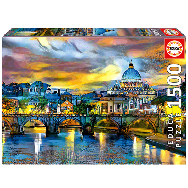 Puzzle Educa St. Peter'S Basilica And The St. Angelo Bridge 14+/ Numărul de piese: 1500 photo 1