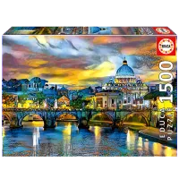 Puzzle Educa St. Peter'S Basilica And The St. Angelo Bridge 14+/ Numărul de piese: 1500
