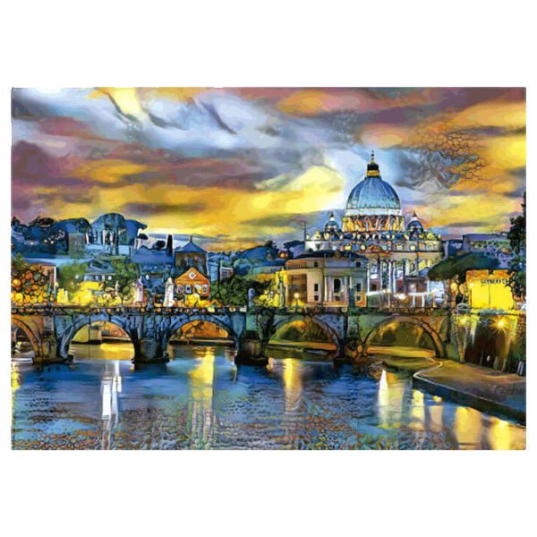 Puzzle Educa St. Peter'S Basilica And The St. Angelo Bridge 14+/ Numărul de piese: 1500 photo 2