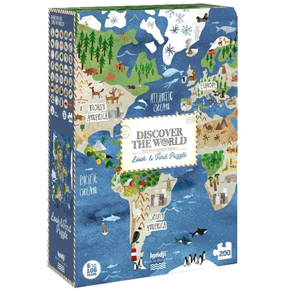 Puzzle Londji Discover the World 6+/ Numărul de piese: 200 photo 1 Puzzle Londji Discover the World 6+/ Numărul de piese: 200 photo 1