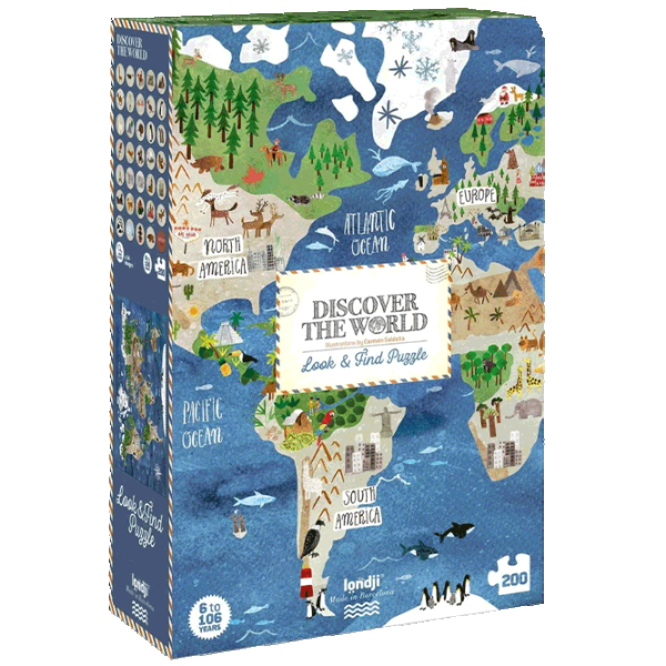 Puzzle Londji Discover the World 6+/ Numărul de piese: 200 photo 1 Puzzle Londji Discover the World 6+/ Numărul de piese: 200 photo 1
