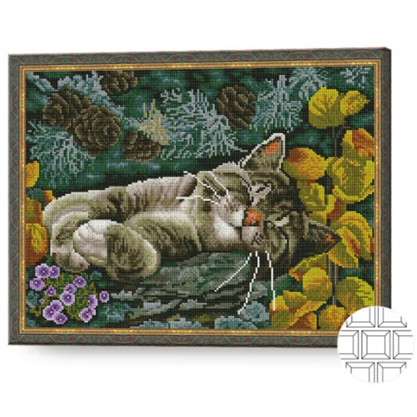 Mozaic Art Galery Premium Motanul adormit printre brazi   /  photo 3 Mozaic Art Galery Premium Motanul adormit printre brazi   /  photo 3