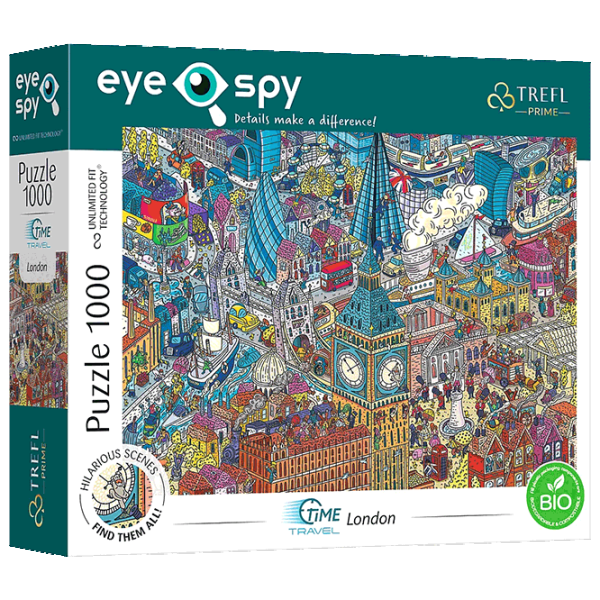 Puzzle Trefl Eye Spy - Time Travel: London, United Kingdom 12+/ Numărul de piese: 1000 photo 1 Puzzle Trefl Eye Spy - Time Travel: London, United Kingdom 12+/ Numărul de piese: 1000 photo 1