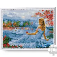 Мозайка Art Galery Premium Fata in alb si lebede / photo 2