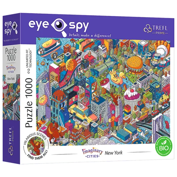 Puzzle Trefl Imaginary Cities: New York, USA 12+/ Количество деталей: 1000 photo 1
