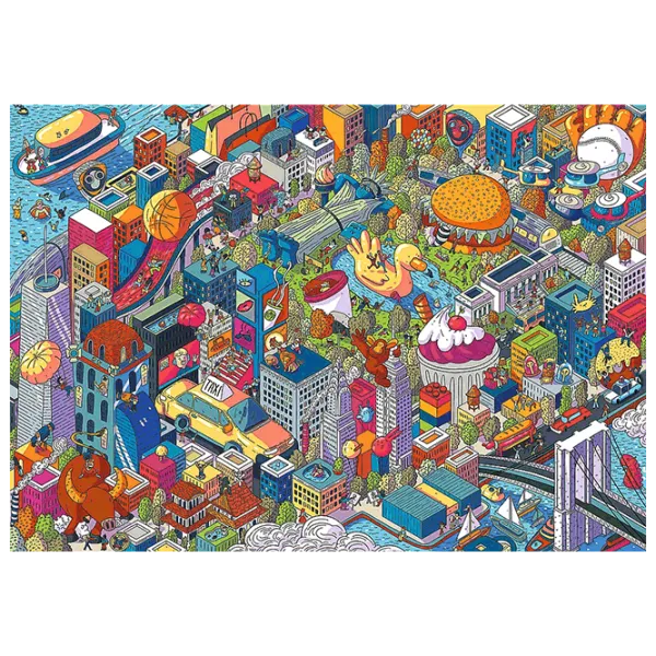 Puzzle Trefl Imaginary Cities: New York, USA 12+/ Количество деталей: 1000 photo 3