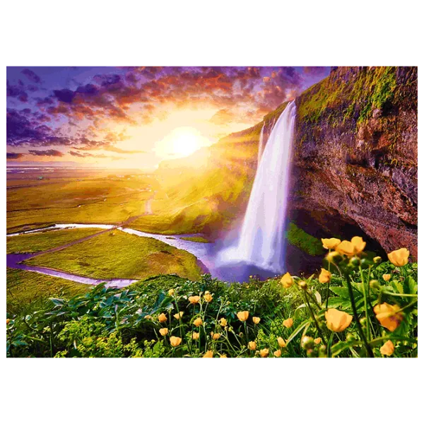Puzzle Trefl Seljalandsfoss Waterfall, Iceland 12+/ Количество деталей: 1000 photo 2 Puzzle Trefl Seljalandsfoss Waterfall, Iceland 12+/ Количество деталей: 1000 photo 2