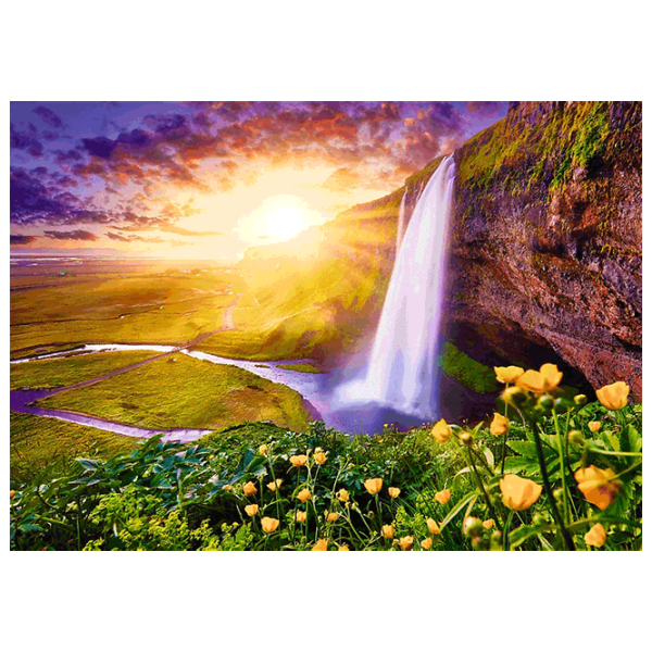 Puzzle Trefl Seljalandsfoss Waterfall, Iceland 12+/ Количество деталей: 1000 photo 2 Puzzle Trefl Seljalandsfoss Waterfall, Iceland 12+/ Количество деталей: 1000 photo 2