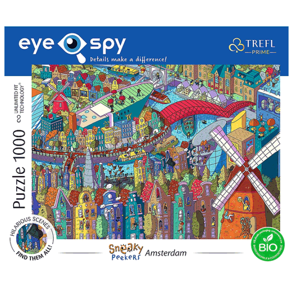 Puzzle Trefl Sneaky Peekers: Amsterdam, The Netherlands 12+/ Numărul de piese: 1000 photo 3 Puzzle Trefl Sneaky Peekers: Amsterdam, The Netherlands 12+/ Numărul de piese: 1000 photo 3