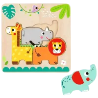 Puzzle Tooky Toy Jungle animals 1+/ Numărul de piese: 6